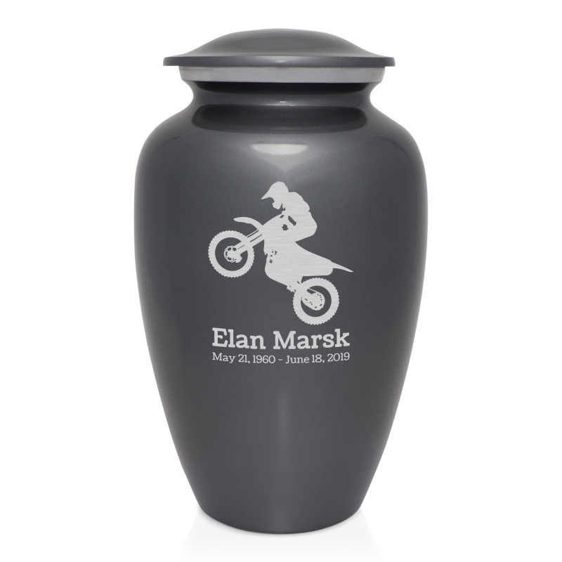 Dirt Bike Cremation Urn - Gunmetal Gray