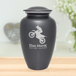 Dirt Bike Cremation Urn - Gunmetal Gray