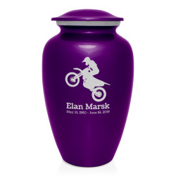 Dirt Bike Cremation Urn - Purple Luster