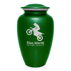 Dirt Bike Cremation Urn - Shamrock Green
