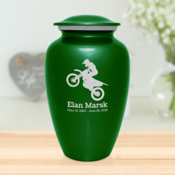 Dirt Bike Cremation Urn - Shamrock Green