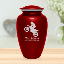 Dirt Bike Cremation Urn - Ruby Red