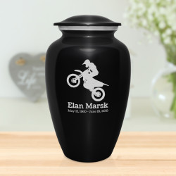 Dirt Bike Cremation Urn - Jet Black
