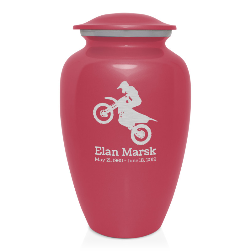 Dirt Bike Cremation Urn - Rose Pink