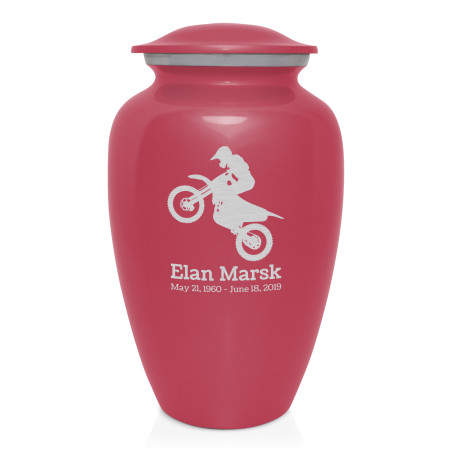Dirt Bike Cremation Urn - Rose Pink