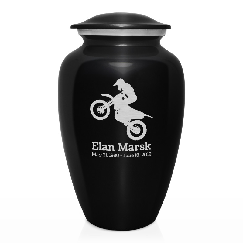 Dirt Bike Cremation Urn - Jet Black