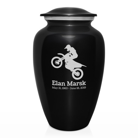 Dirt Bike Cremation Urn - Jet Black