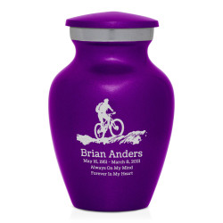 Mountain Bike Keepsake Urn - Purple Luster
