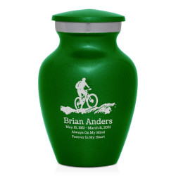 Mountain Bike Keepsake Urn - Shamrock Green