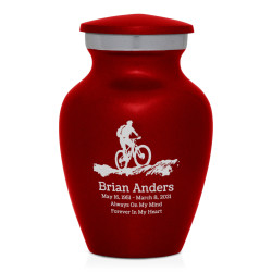 Mountain Bike Keepsake Urn - Ruby Red