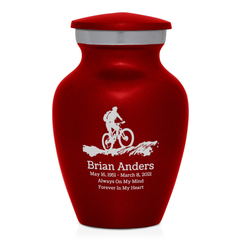 Mountain Bike Keepsake Urn - Ruby Red - Green Meadow Memorials