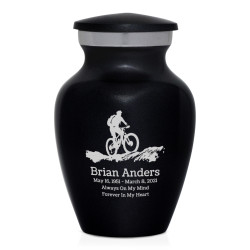 Mountain Bike Keepsake Urn - Jet Black