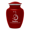 Cat Silhouette Cremation Urn - Ruby Red