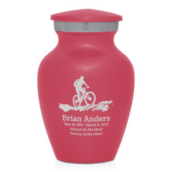 Mountain Bike Keepsake Urn - Rose Pink