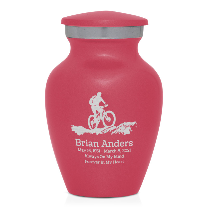 Mountain Bike Keepsake Urn - Rose Pink