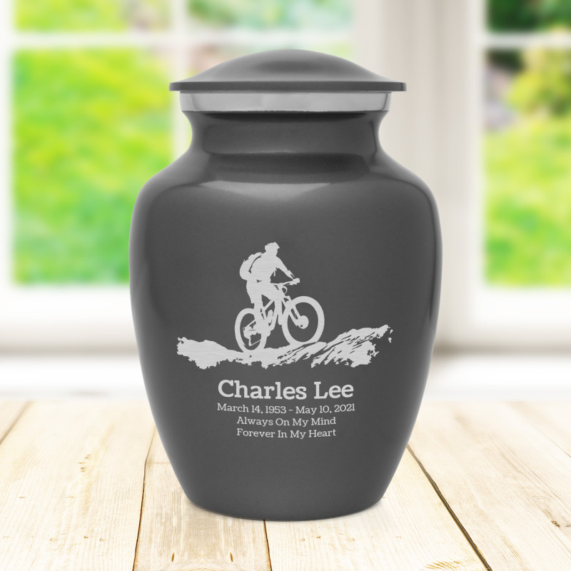Mountain Bike Sharing Urn - Gunmetal Gray