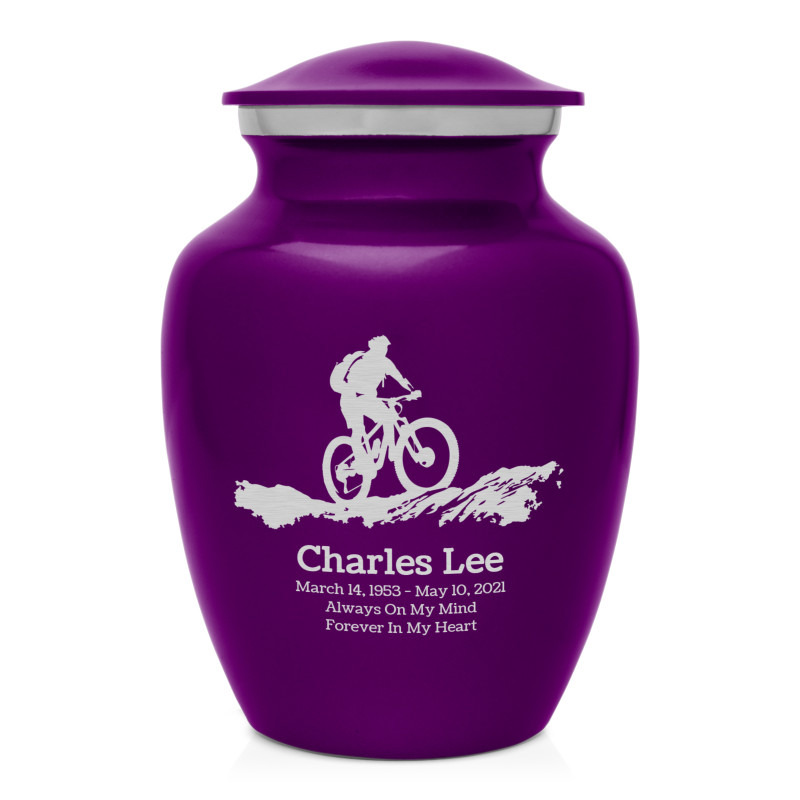 Mountain Bike Sharing Urn - Purple Luster
