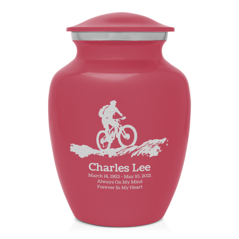 Mountain Bike Sharing Urn - Rose Pink