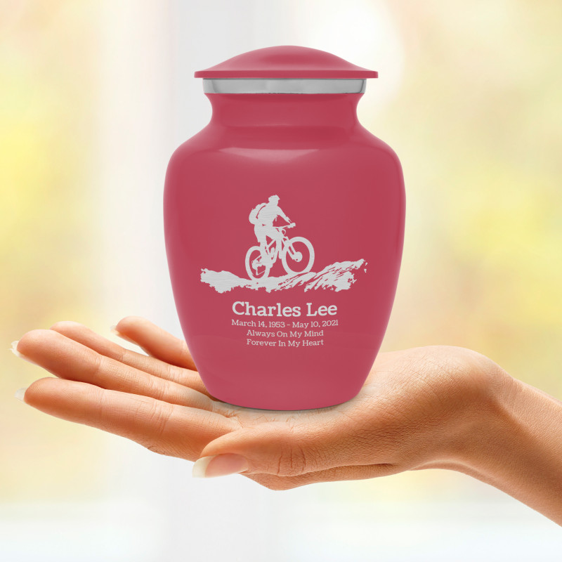 Mountain Bike Sharing Urn - Rose Pink