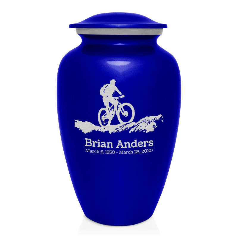 Mountain Bike Cremation Urn - Midnight Blue