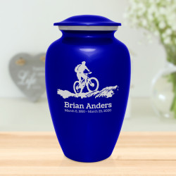 Mountain Bike Cremation Urn - Midnight Blue