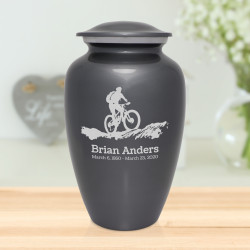 Mountain Bike Cremation Urn - Gunmetal Gray