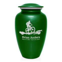 Mountain Bike Cremation Urn - Shamrock Green