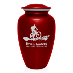 Mountain Bike Cremation Urn - Ruby Red