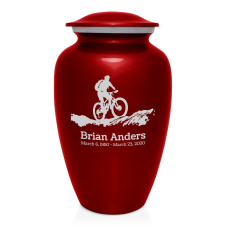 Mountain Bike Cremation Urn - Ruby Red