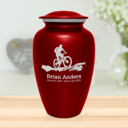 Mountain Bike Cremation Urn - Ruby Red