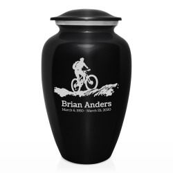 Mountain Bike Cremation Urn - Jet Black