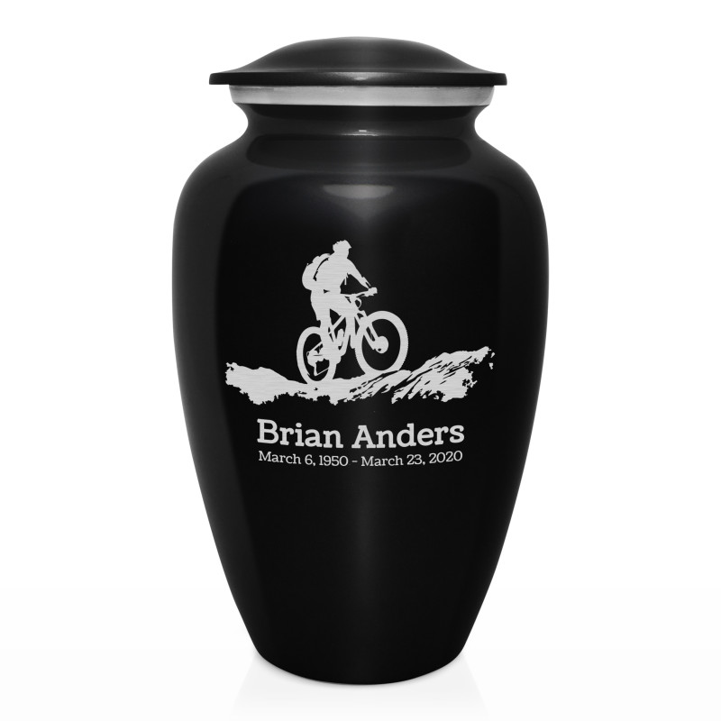 Mountain Bike Cremation Urn - Jet Black