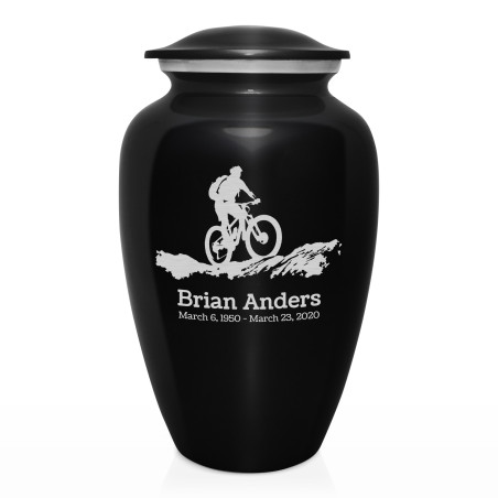 Mountain Bike Cremation Urn - Jet Black