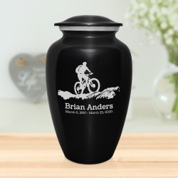 Mountain Bike Cremation Urn - Jet Black