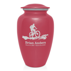 Mountain Bike Cremation Urn - Rose Pink