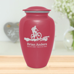 Mountain Bike Cremation Urn - Rose Pink