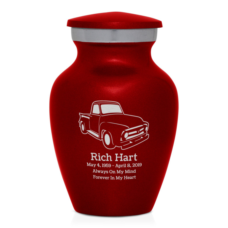 Classic Stepside Truck Keepsake Urn - Ruby Red