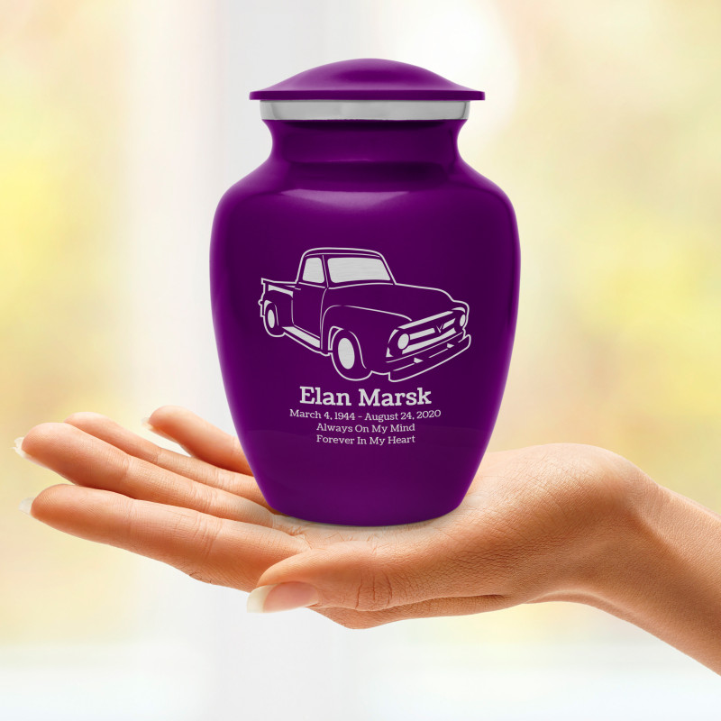 Classic Stepside Truck Sharing Urn - Purple Luster