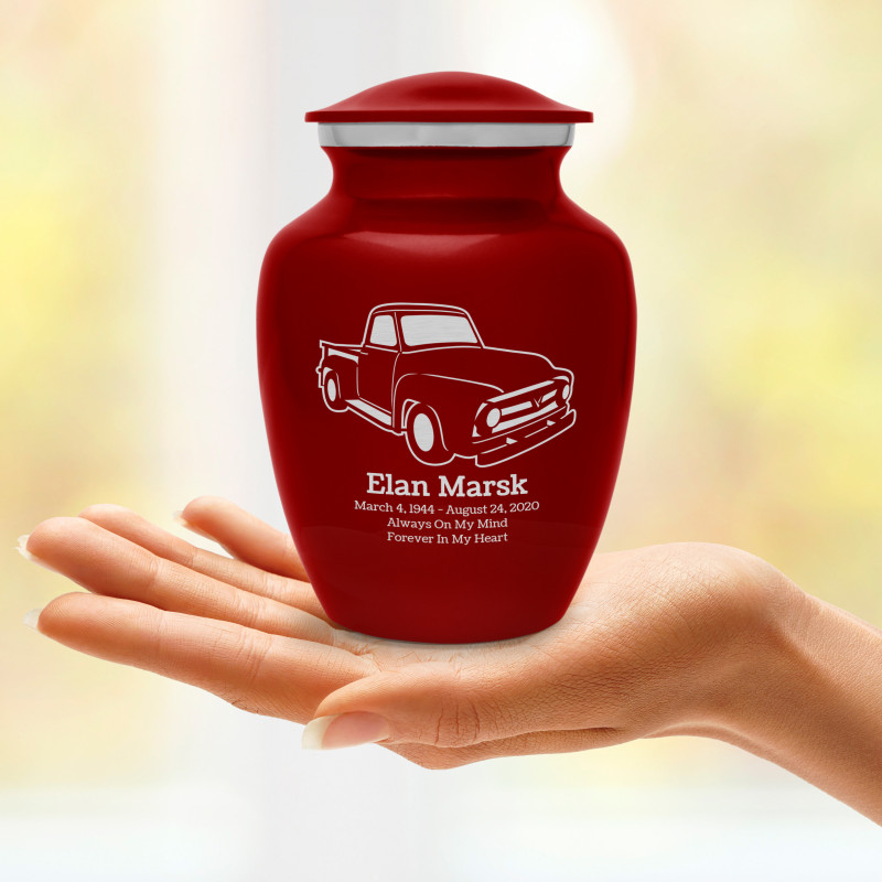 Classic Stepside Truck Sharing Urn - Ruby Red