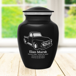 Classic Stepside Truck Sharing Urn - Jet Black