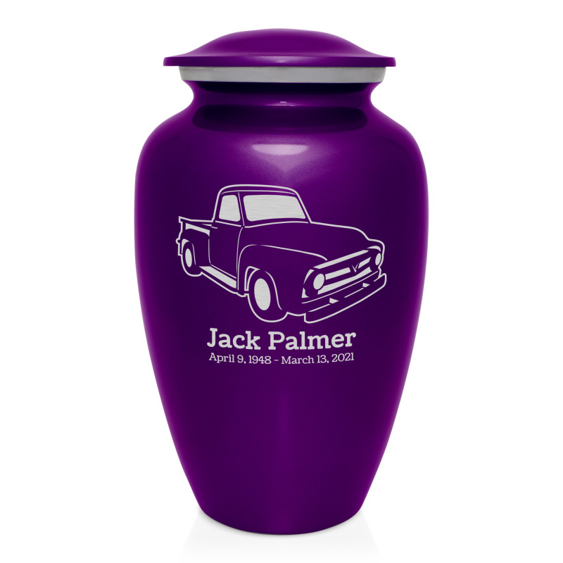 Classic Stepside Truck Cremation Urn - Purple Luster