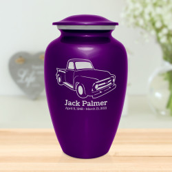 Classic Stepside Truck Cremation Urn - Purple Luster
