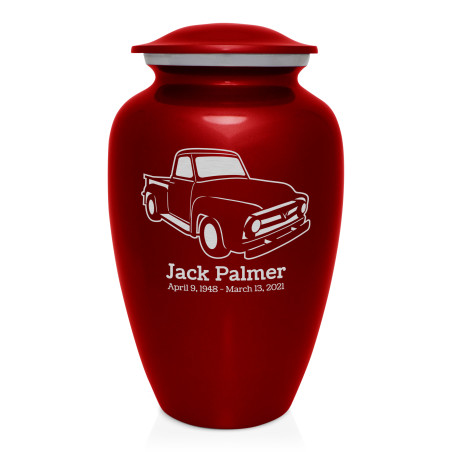 Classic Stepside Truck Cremation Urn - Ruby Red