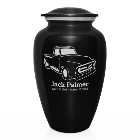 Classic Stepside Truck Cremation Urn - Jet Black