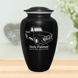 Classic Stepside Truck Cremation Urn - Jet Black