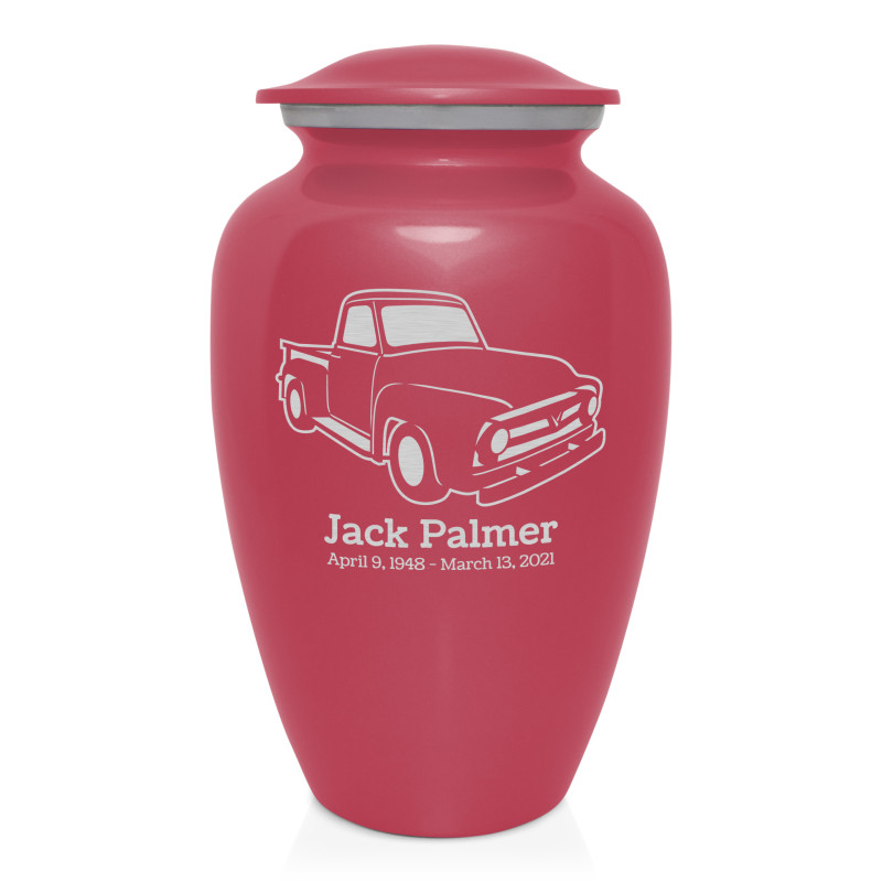 Classic Stepside Truck Cremation Urn - Rose Pink
