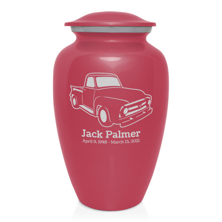 Classic Stepside Truck Cremation Urn - Rose Pink