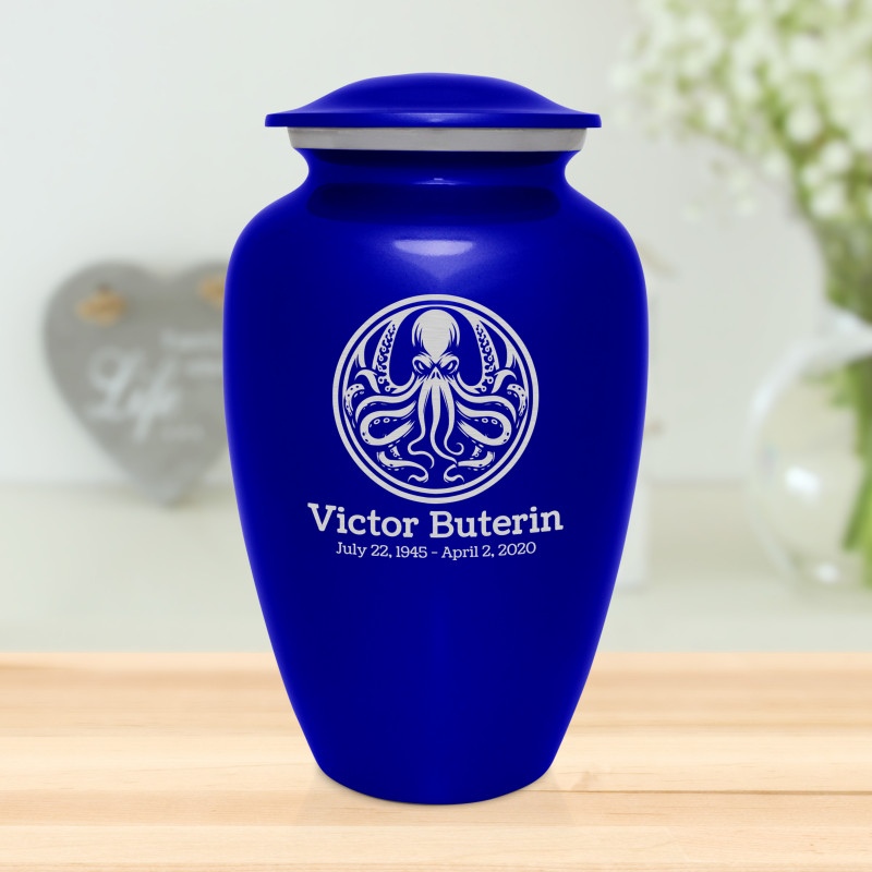 Cthulhu Cremation Urn - Midnight Blue