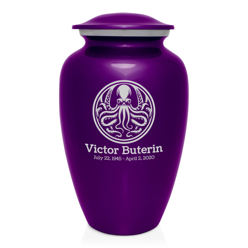 Cthulhu Cremation Urn - Purple Luster