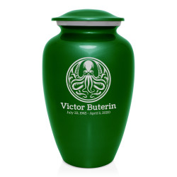 Cthulhu Cremation Urn - Shamrock Green